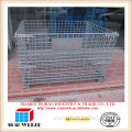 Wuhao folding steel storage cage,rigid wire mesh pallet box